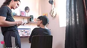 My cousin caught me smoking and filled my pussy to keep quiet. Veronika Boss got me!