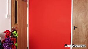 Slutty sex kitten gets cumshot on face and eats all the spunk!