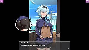 Exposed busty delivery worker