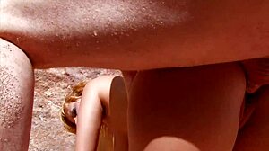 hey, check out this amateur couple having fun in the summer sun at the beach