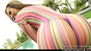 Gorgeous Latina With Great Ass Undresses Outdoors For Striptease