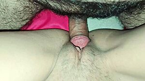 Amateur's Shaved Pussy Filled with Creampie Cum