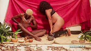 Herbalist sucks pussy in doggystyle position.