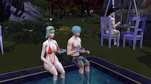 Asian Japanese Milf in 3D Hentai Wedding Cuckold Orgy with Hardcore Girlfriend and Friend Fucking