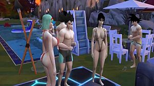 Asian Japanese Milf in 3D Hentai Wedding Cuckold Orgy with Hardcore Girlfriend and Friend Fucking