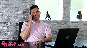 Sexy latinas intensely rim and fuck in happy hour threesome