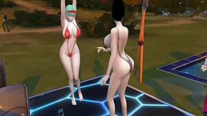 Asian Japanese Milf in 3D Hentai Wedding Cuckold Orgy with Hardcore Girlfriend and Friend Fucking