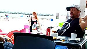 Redhead Craves Hard Outdoor Action With Blowjob And Creampie