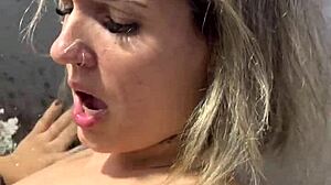 Neighbor Runs Out of Water and Joins for Bathroom Masturbation with Big Ass Shaking