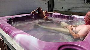 dayanara relaxes in the hot tub main 2