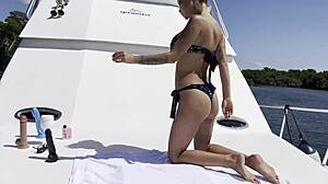 Monika Fox Pounds Herself with Big Dildo on Yacht