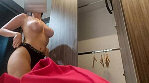 Hidden cam spies on hot latina stepsister in leggings and panties