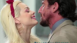 real blonde teen slammed over desk in wild session. Raw action unfolds!