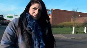 Naughty Horny Brit Strips and Pisses Publicly on Busy Street