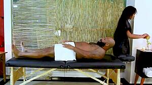 Naughty Pretty Girl Giving Interracial Massage With Feet Cum Footjob Fetish