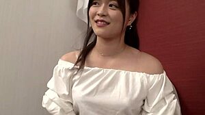 Intense hardcore doggystyle with young japanese babe, bent over for cumshot.