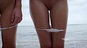 four stunning girls bare all on beach