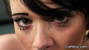 spicy model gets facial cumshot