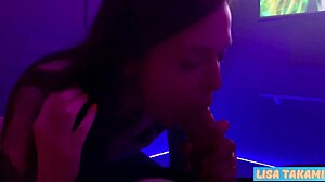 lisa takami gives pov blowjob to old guy at home