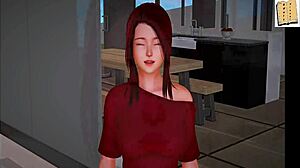 Big tits redhead milf in erotic hentai game