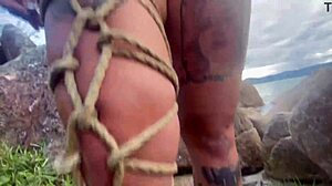 Latina anomaly dark in shibari with small tits