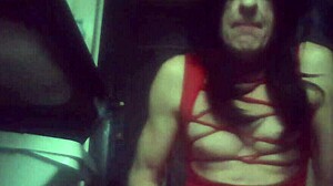 tranny bitch cums on dildo