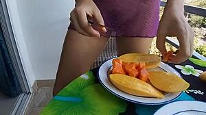 sexy morning close up ass of hot brunette babe