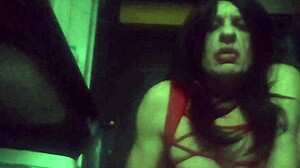 tranny bitch cums on dildo