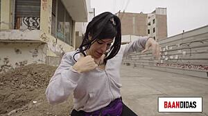 This milf decided to gain some fame by sucking my monster cock outdoors, riding it with her big tattooed ass.