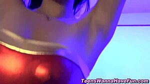 the teen 18+ in cosplay at the party gets a blowjob and facial in hardcore reality