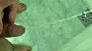 Enjoying a relaxing pee in the shower