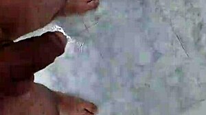 Enjoying a relaxing pee in the shower