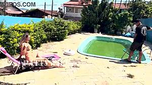 wife interacts with neighbor outdoors