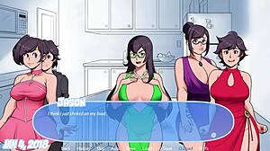 Slutty puppy plays in the snow, showing off her ass and tits during the game in usa.