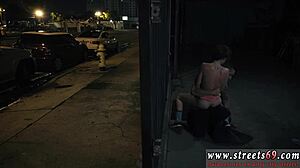 Bound teen reaches first orgasm in bondage bar with guys