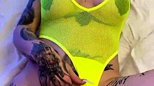 I'm sucking your cock in lingerie, piercing my pussy while riding you missionary style.