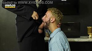 The intern says, 'I want that boss's cock now'