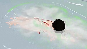 Wow, anime girl in micro bikini has nip slip!