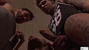 Hot boys engage in sucking and banging orgy