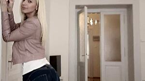 horny blonde slut with big tits gets pounded doggystyle