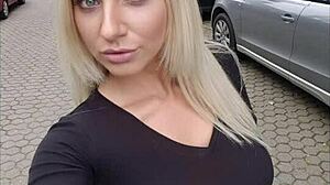 horny blonde slut with big tits gets pounded doggystyle