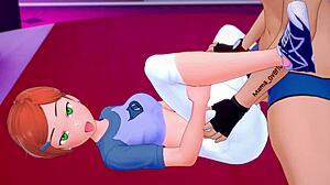 Undressing gwen in bed for better action, hentai style