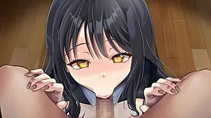 junior experiences his first blowjob in this hentai anime adventure