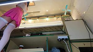 crazy girl fucks for cash at work