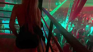 blonde hottie gets excited at the party