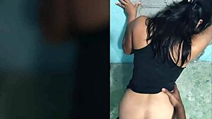 Fucking brunette against the wall!