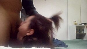 Damn, she loves sucking that huge cock deep!