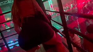 blonde hottie gets excited at the party