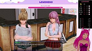 Vtuber Lewdneko dives into harem hotel part 14 with big tits and creampie action 😈