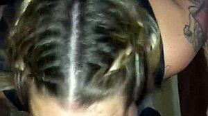 Friend gives deepthroat blowjob until cum covers her face